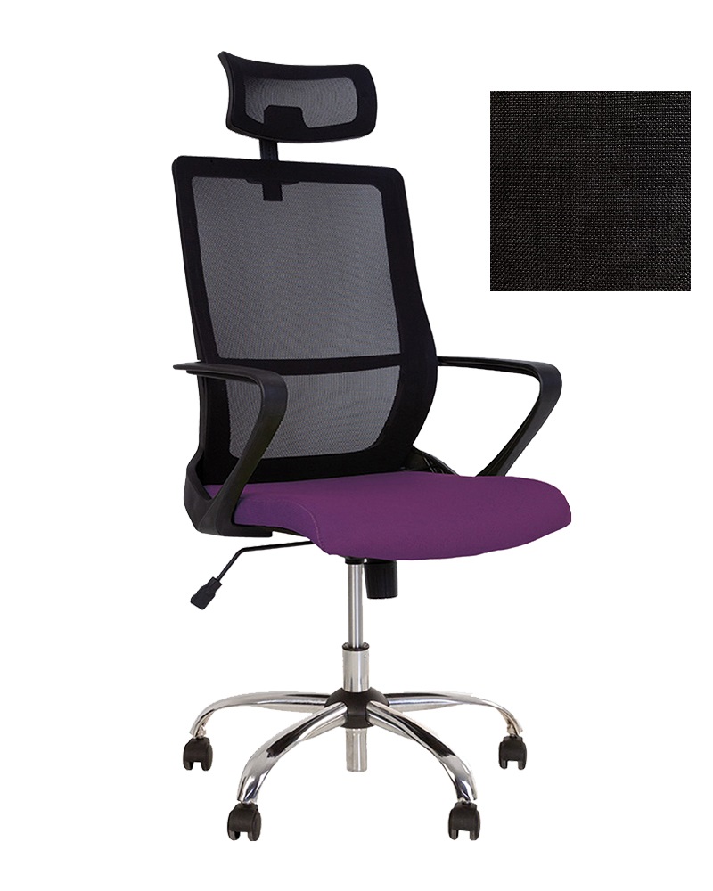 Крісло офісне NOWY STYL FLY HB GTP CHR61 BLACK OH/5 C-11 тканина, підлокітники